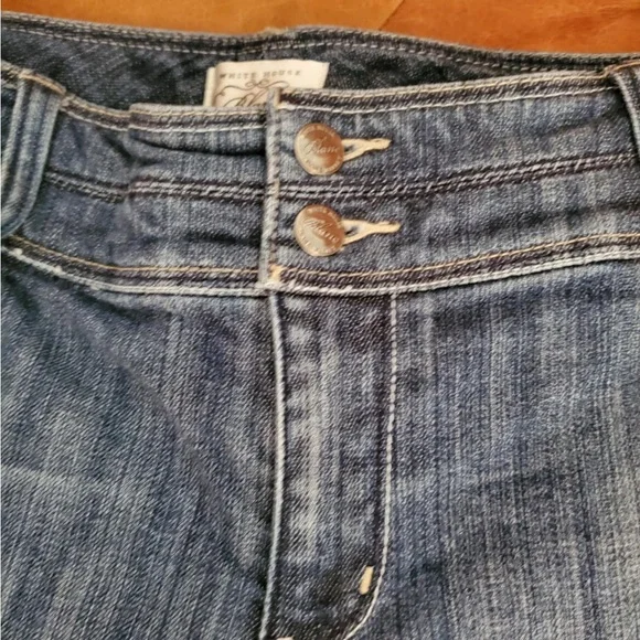 Y2K White House Black Market Blanc Denim Bermuda Shorts Sz 8 - Picture 2 of 6